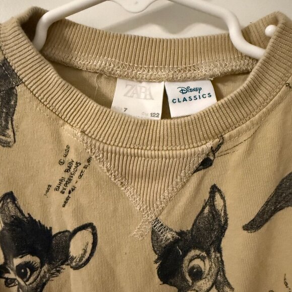 Zara Kids x Disney Bambi Sweatshirt Dress - Size 7 - Picture 3 of 4